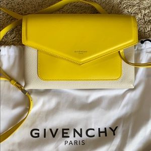 COPY - GIVENCHY Duetto - leather Xbody flap yellow/white